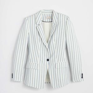 Loft Striped Modern Blazer Blue & White Size 12